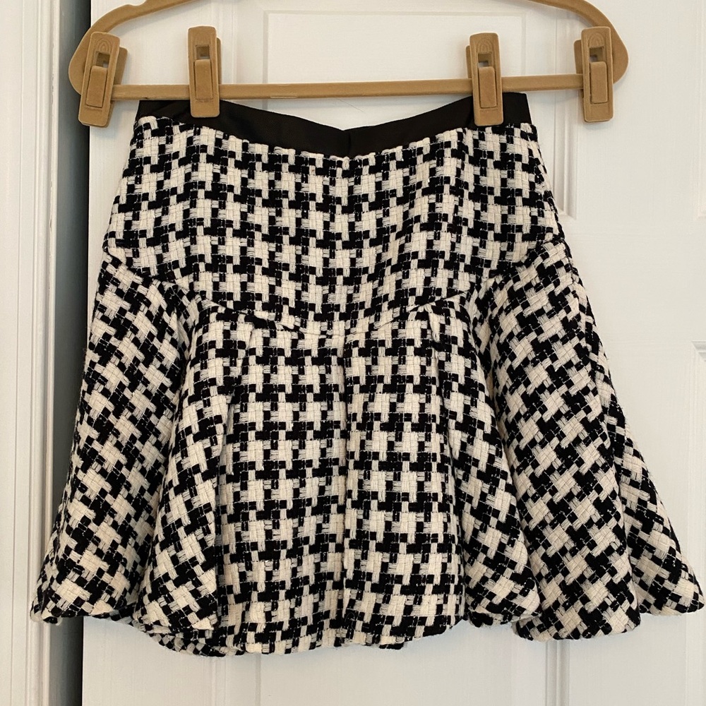 BCBGeneration Black and White Houndstooth Skirt